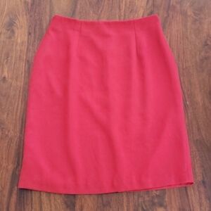 HALSTON Red Pencil Skirt Minimalist Classic